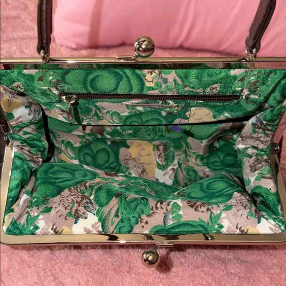 Glenda Gies Chic Black Floral Clutch